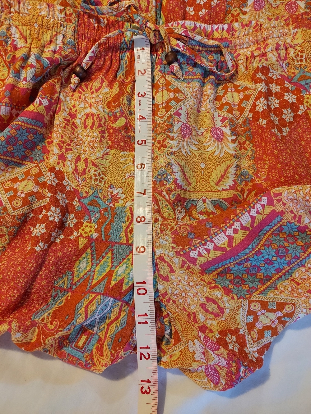 Christian Siriano Boho Wide Leg Pants in Orange Multi-Print M - Picture 5 of 8